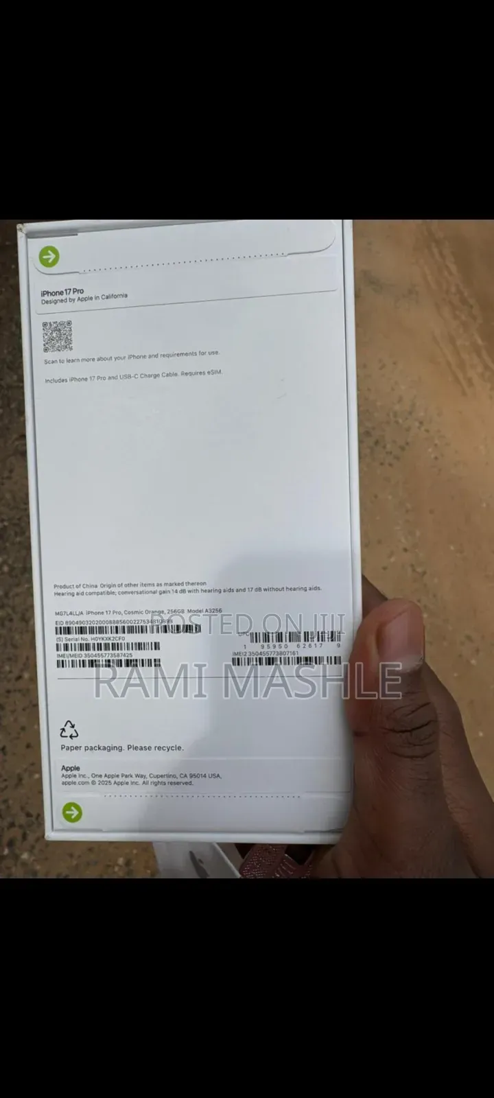 New Apple iPhone 17 Pro 256 GB Orange