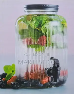 Glass Dispenser Jar With Rack