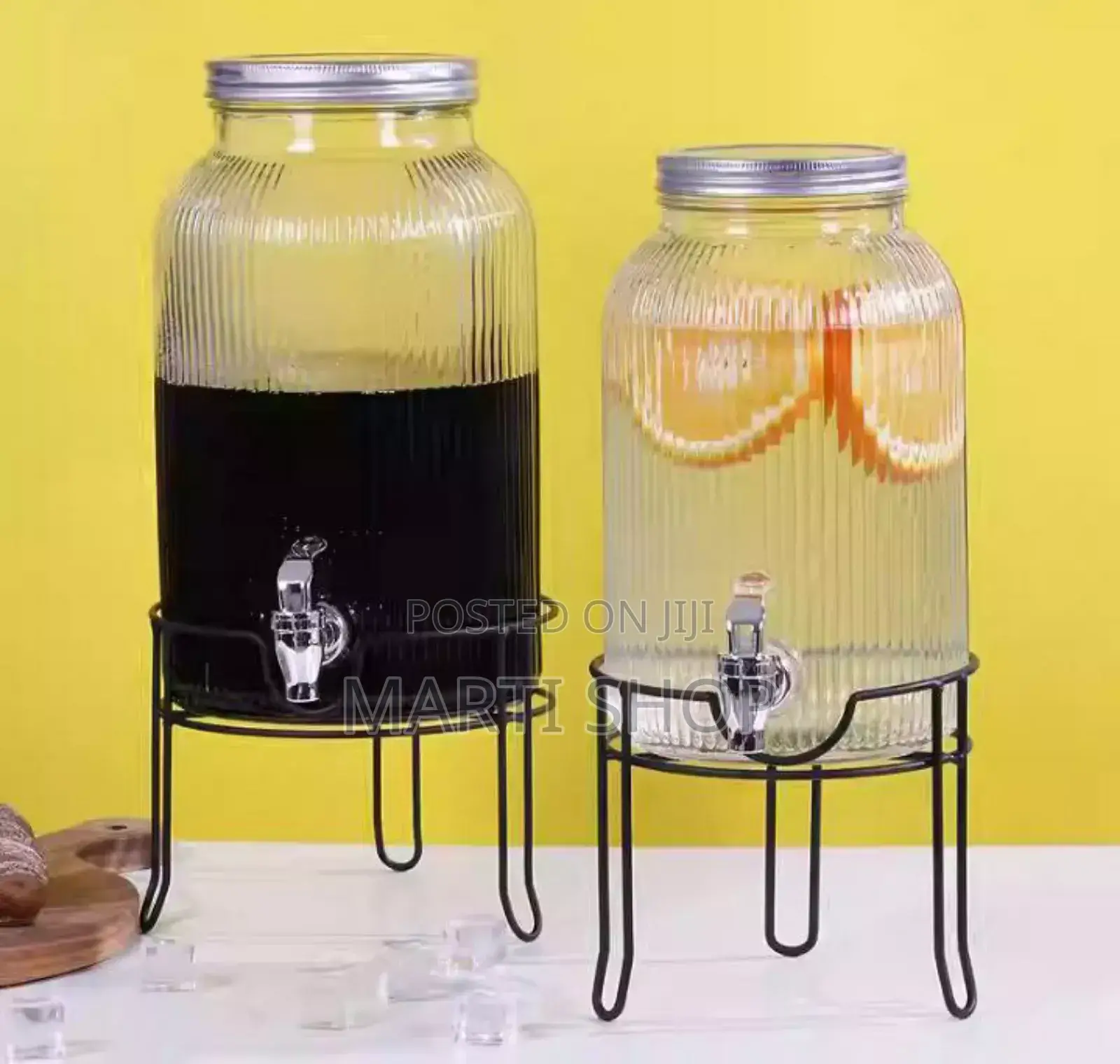 Glass Dispenser Jar With Rack
