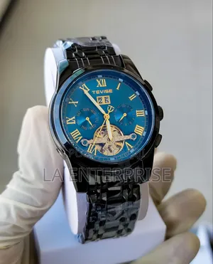 Tevise Black-Blue Luxurious Watch