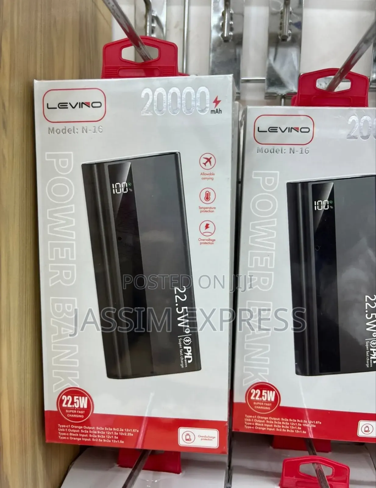 Original ፖወር ባንክ 20,000 Amp 22.5 Watt Fast Charging