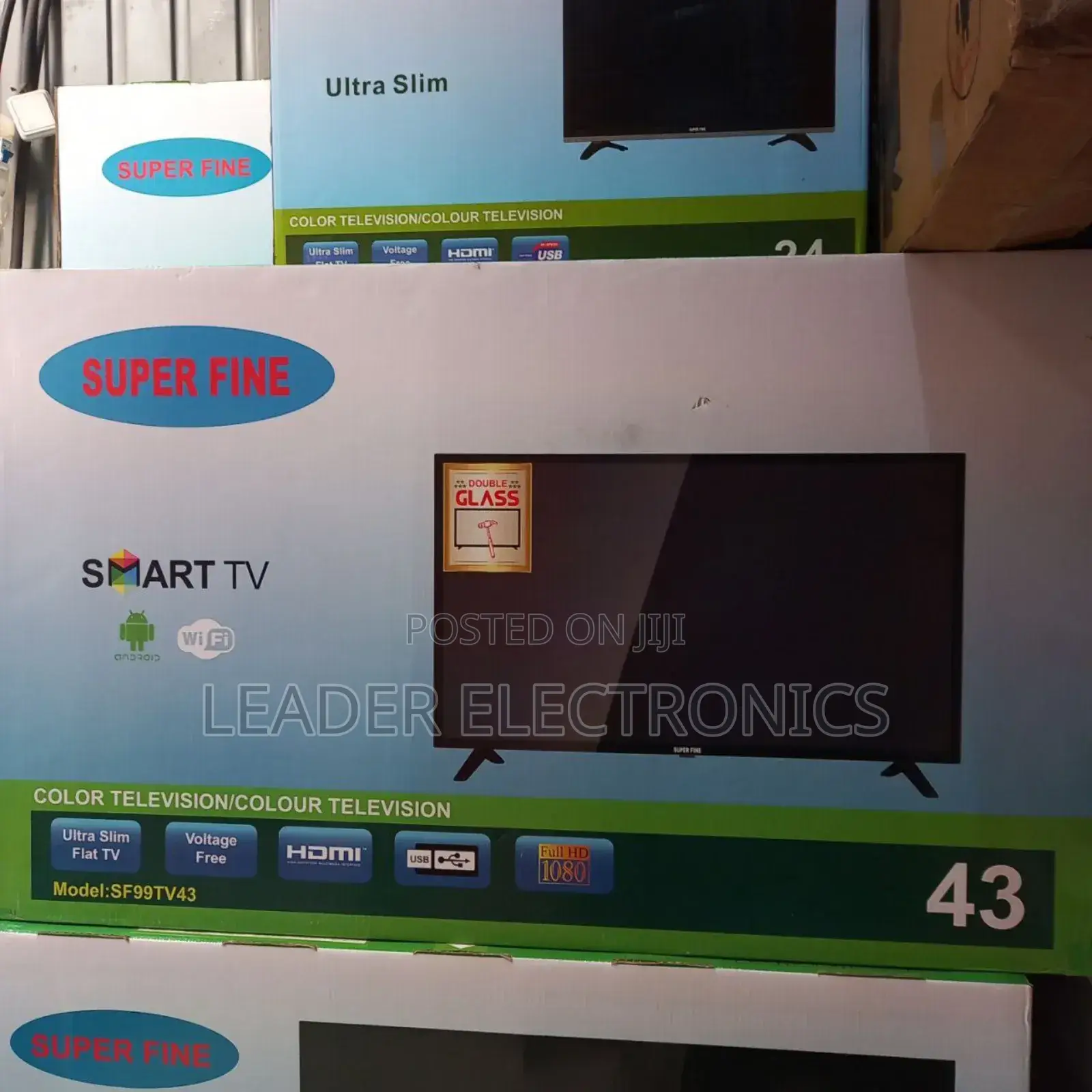 Sharp. Smart. Stunning.  | Super Fine 43'' Double Glass Smart Tv