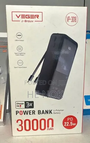 Original Veger 30000mah Pd 22.5w + Digital Power Display