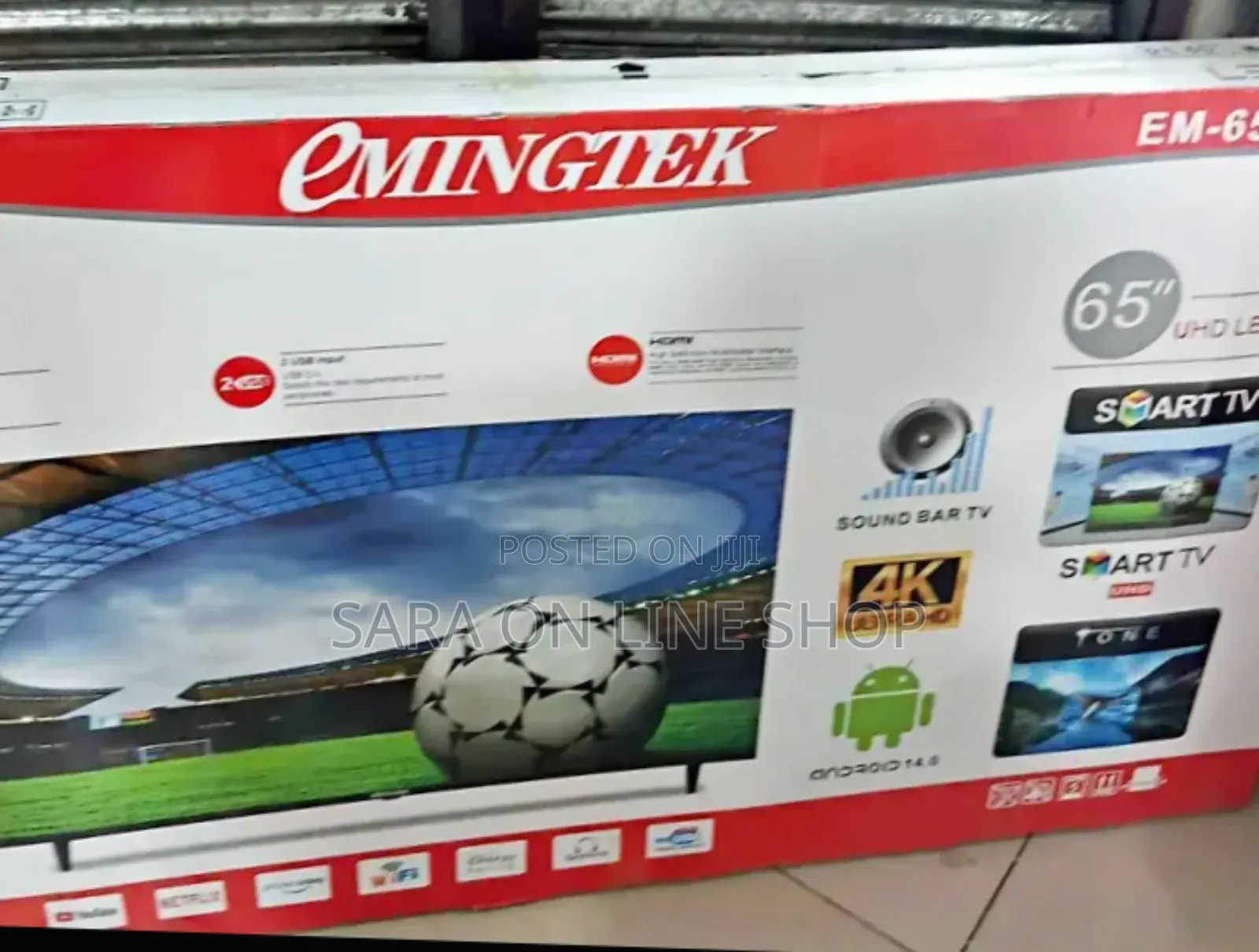 E-mingtek 65" Single Screen Tv Free Delivery 10 Years Warranty