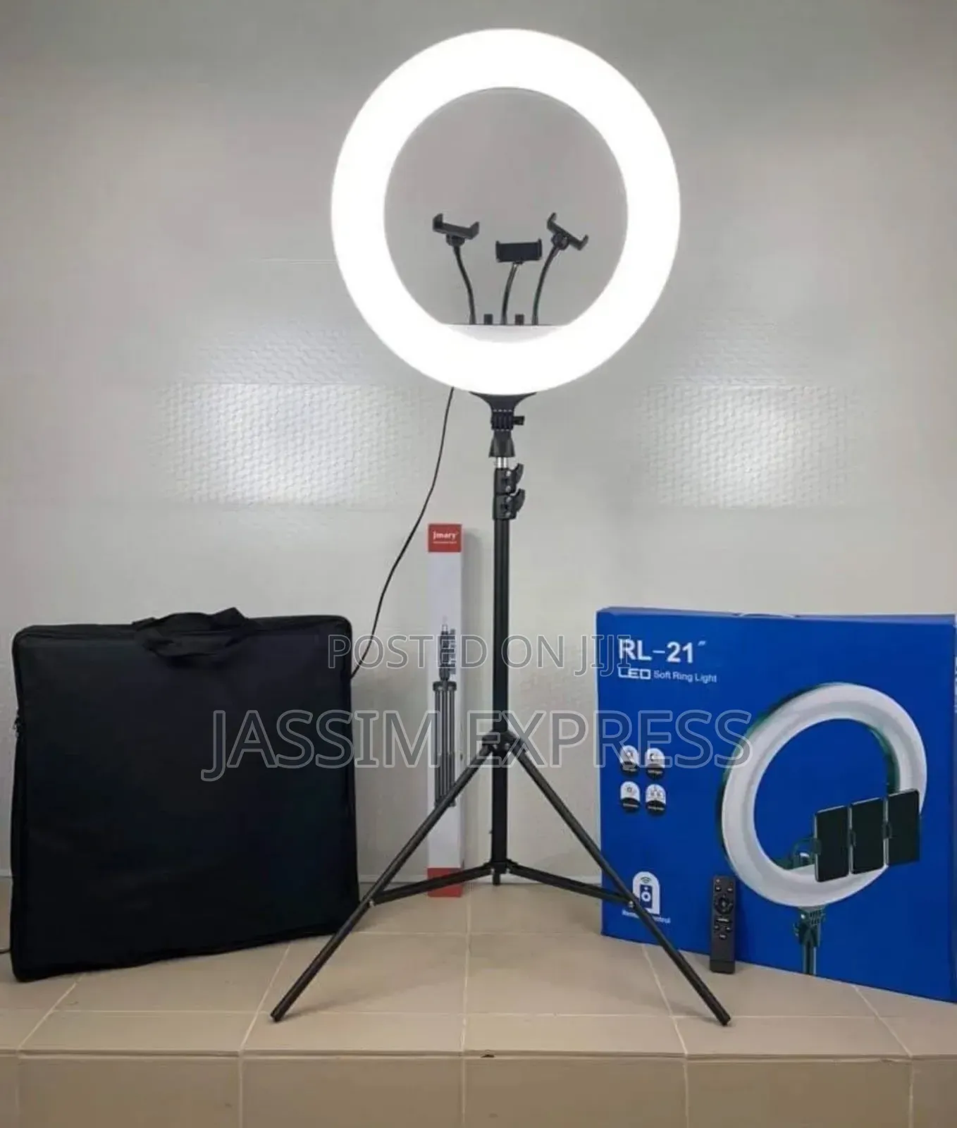 21 Inch Led Soft Ring Light With 3 Phone Holder, Bag and 2 Meter Stand