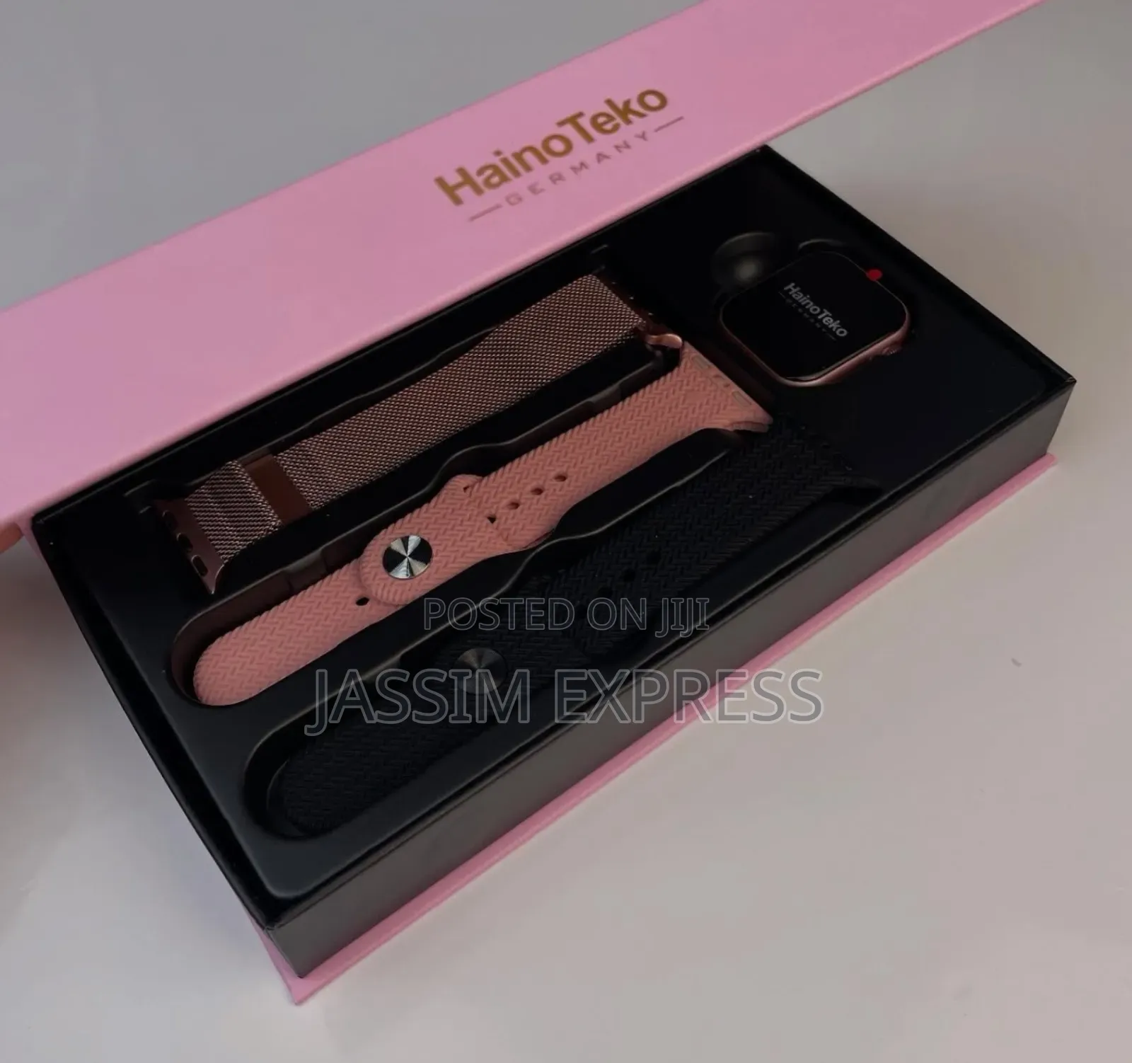 Hainoteko Germany Pink Mini የሴት Smart Watch With 3 Straps