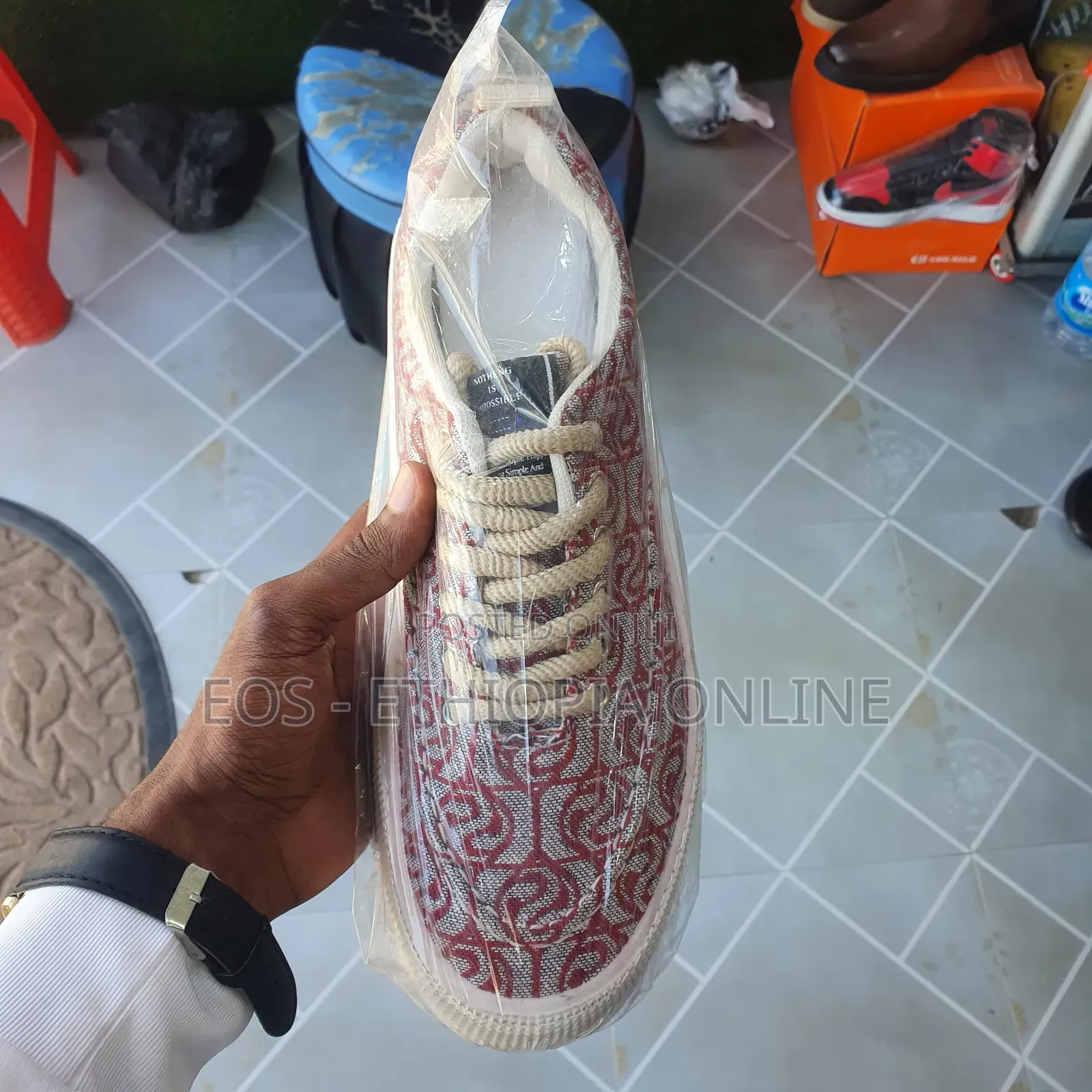 Red Color Canvas Casual Sneakers [On Hand]