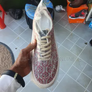 Photo - Red Color Canvas Casual Sneakers [On Hand]