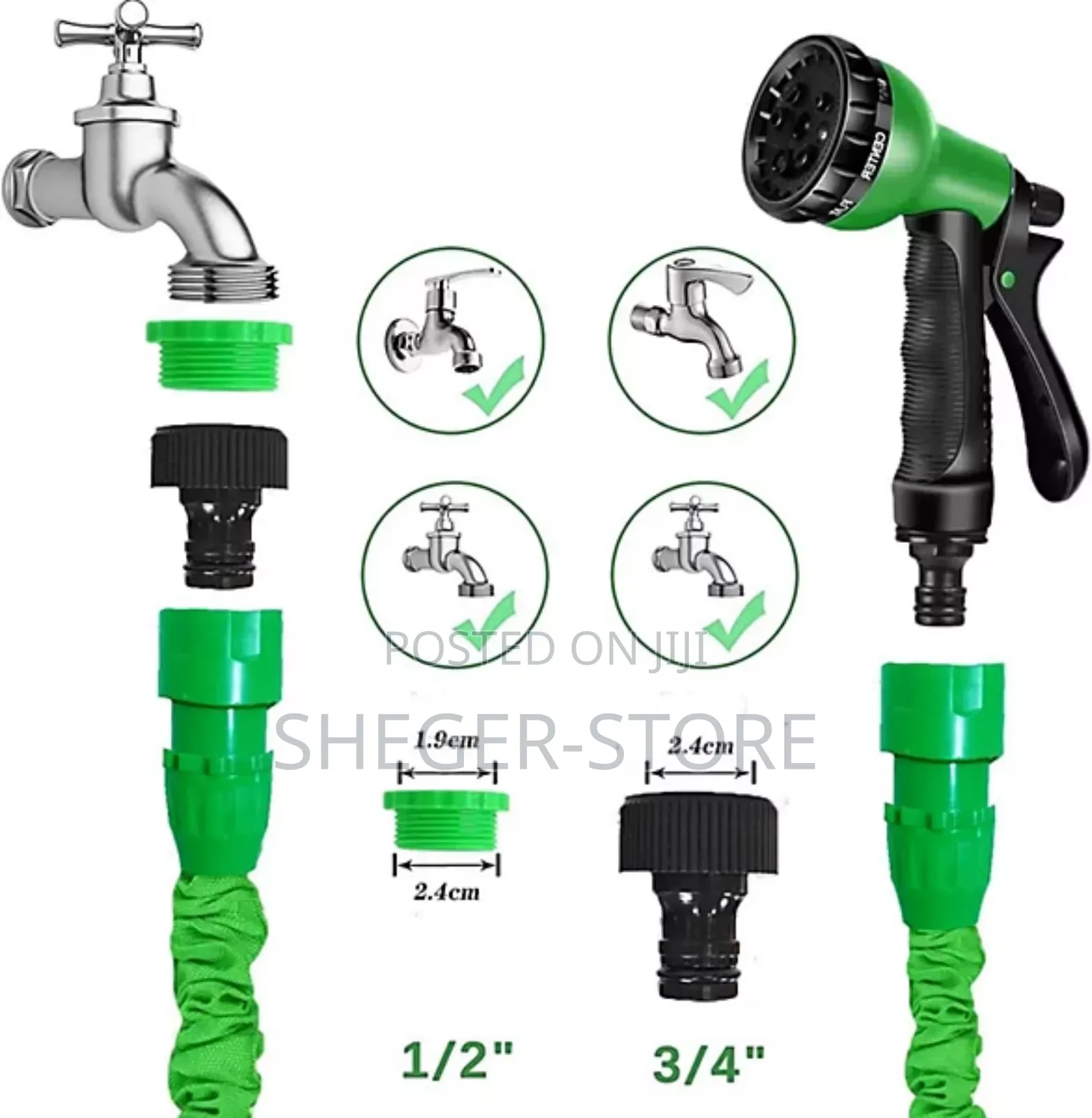 30m 100ft Expandable Magichose Flexible Water Pipe Garden Spray Gun