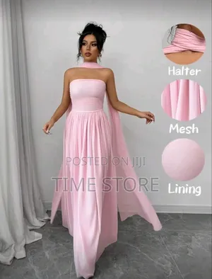 Tselianne Women Elegant Solid Color Maxi Halter Dress