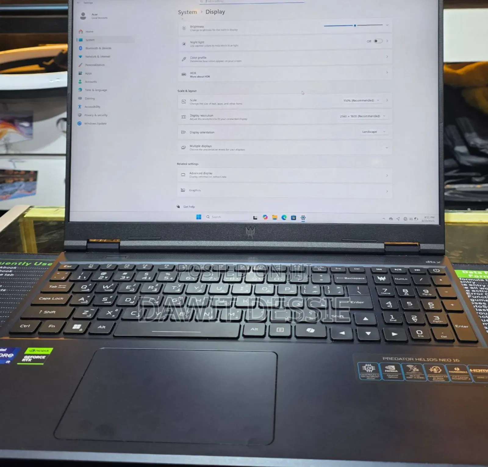 New Laptop Acer Predator Helios Neo 16 16GB Intel Core I9 SSD 1T