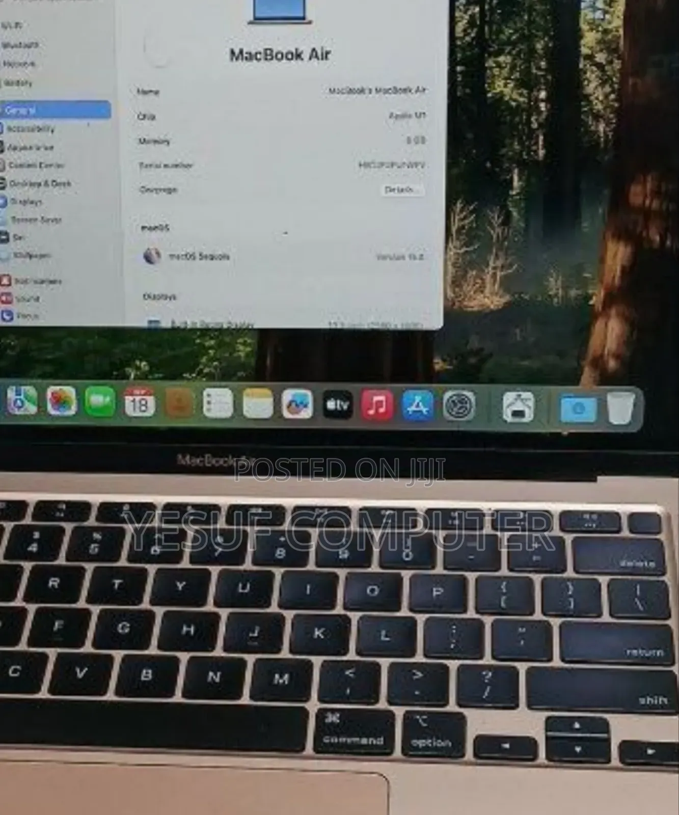 New Laptop Apple MacBook Air 2020 M1 8GB Apple M1 SSD 256GB