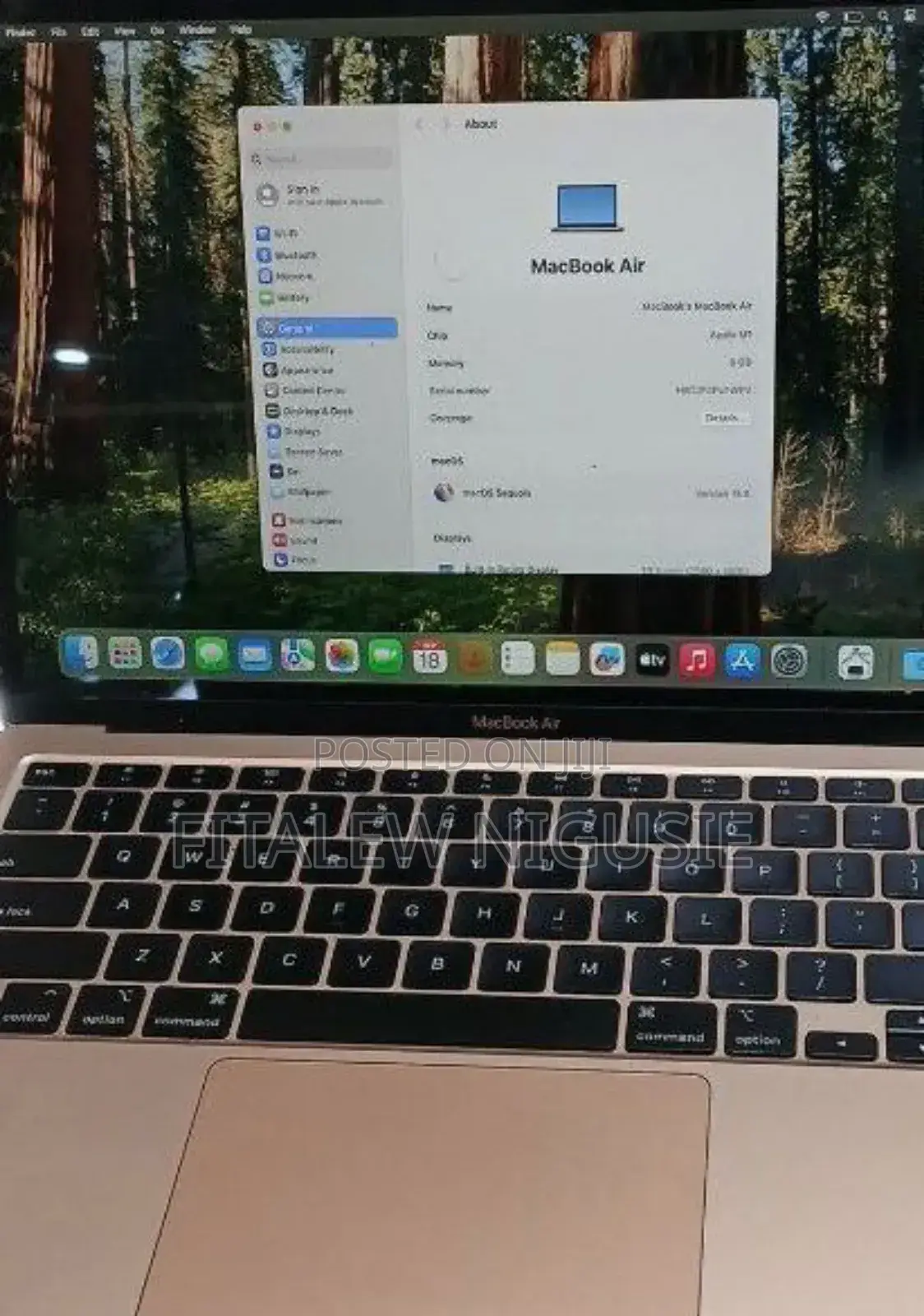 New Laptop Apple MacBook Air 2020 M1 8GB Apple M1 SSD 256GB