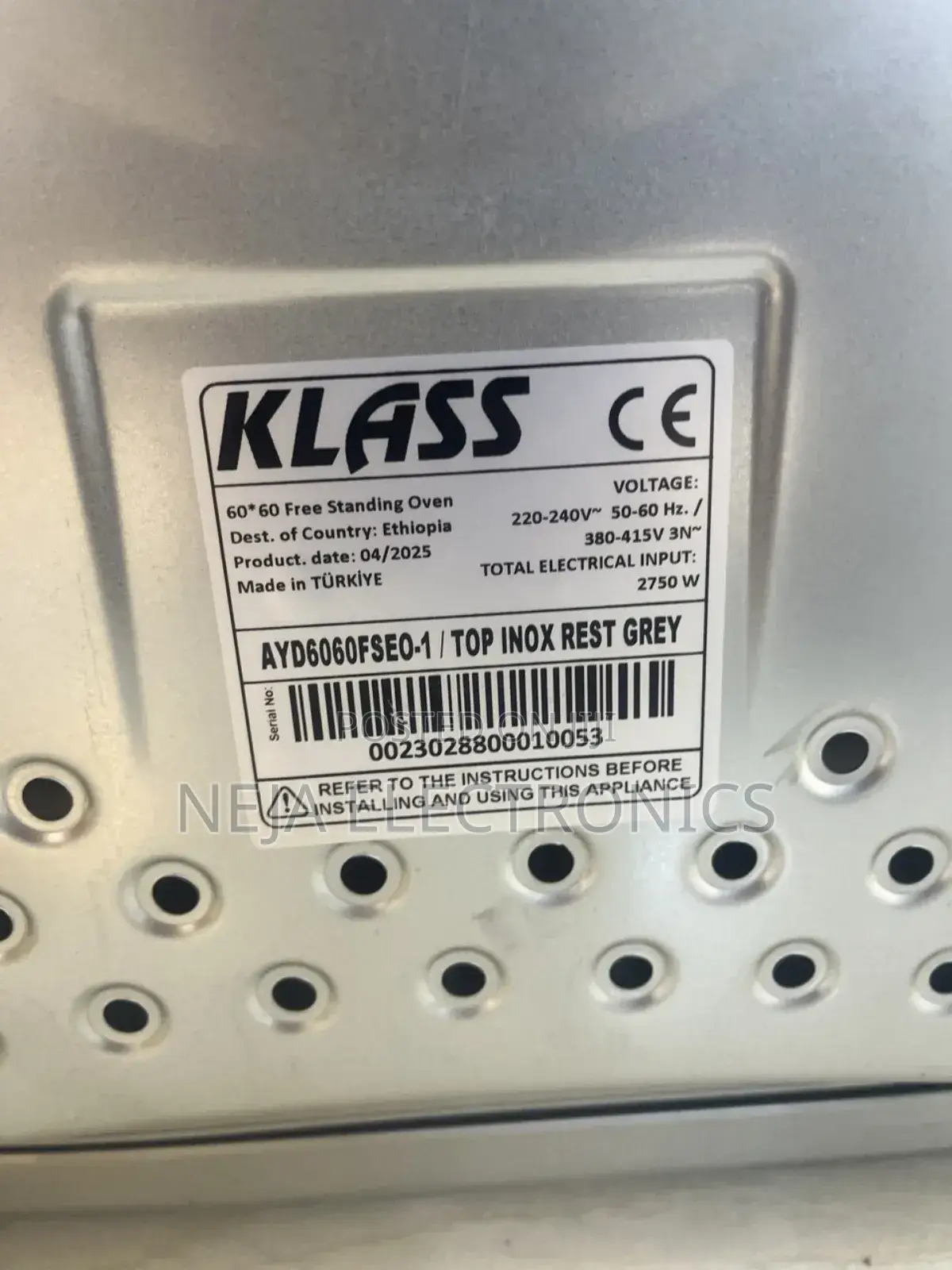 Kalss Ovens 60.Cm 4-Electric Cookers