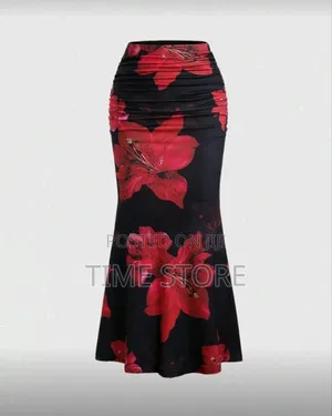 Photo - Sweetra Women's All-over Floral Print Pleated A-line Skirt, Casual