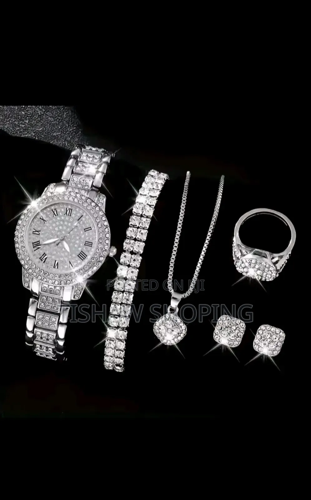 Casual Ladies Quartz Wrist Watch Bracelet Set 6pcs Set Clock Luxury W/