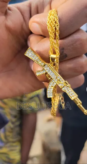 Photo - Cuban Link Chain /Ak-47 Pendant Necklace/