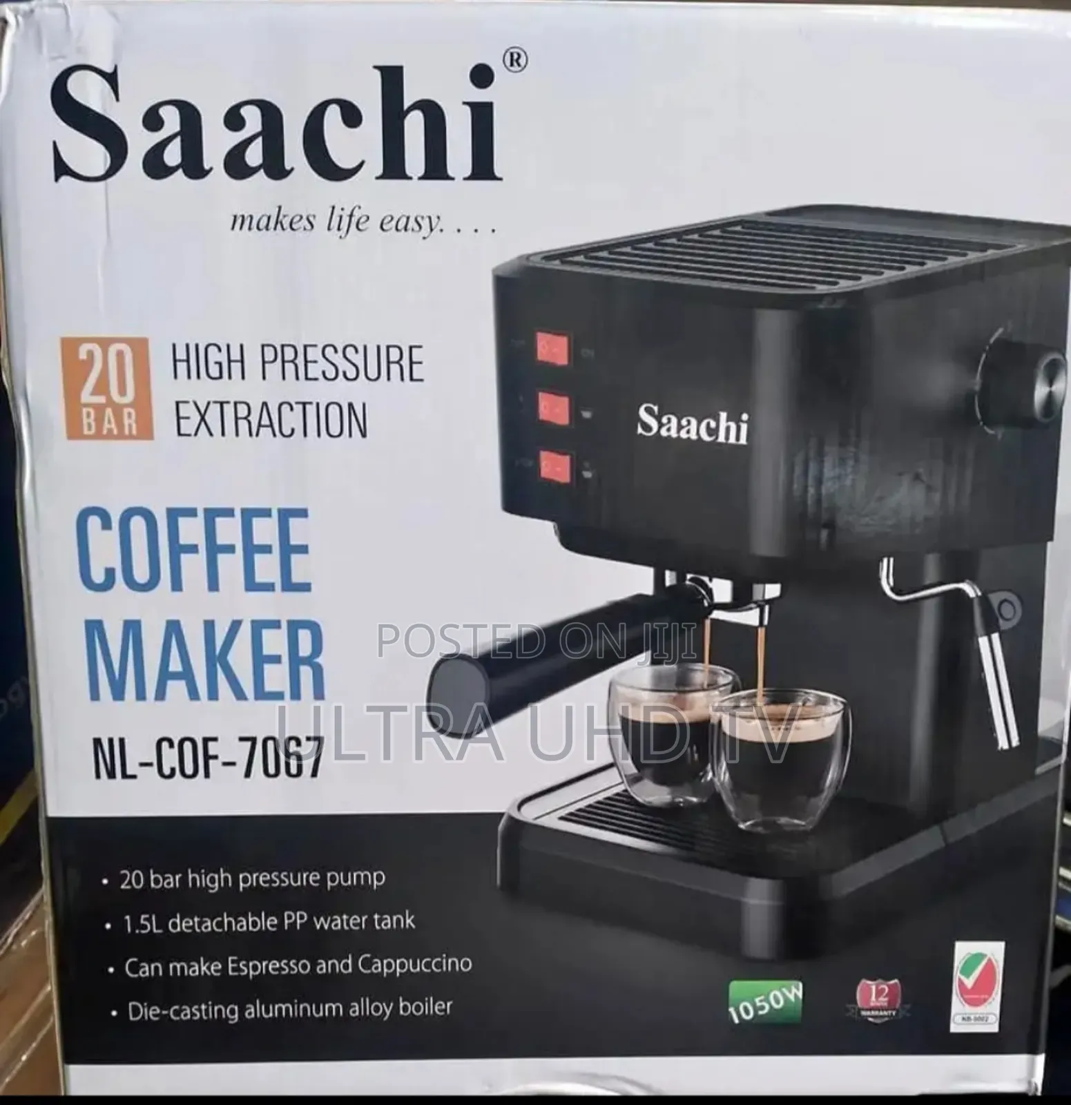 Saachi Espresso Coffee Maker Steam Pressure: 20 Bar