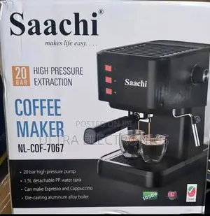 Saachi Espresso Coffee Maker Steam Pressure: 20 Bar