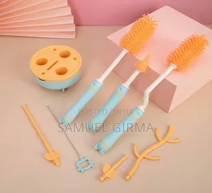 Homies Silicone Baby Milk Bottle Brush With Stand Long Handle Cleaning