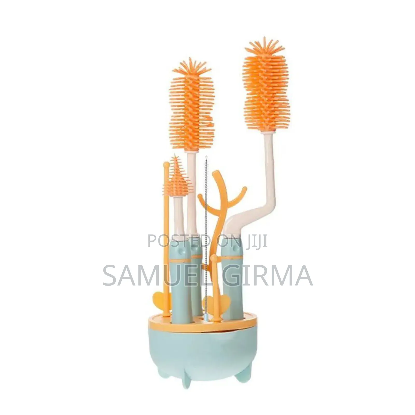 Homies Silicone Baby Milk Bottle Brush With Stand Long Handle Cleaning