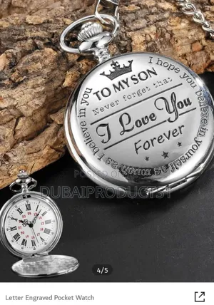 I Love You Engraved Quartz Pocket Watch, the Best Gift
