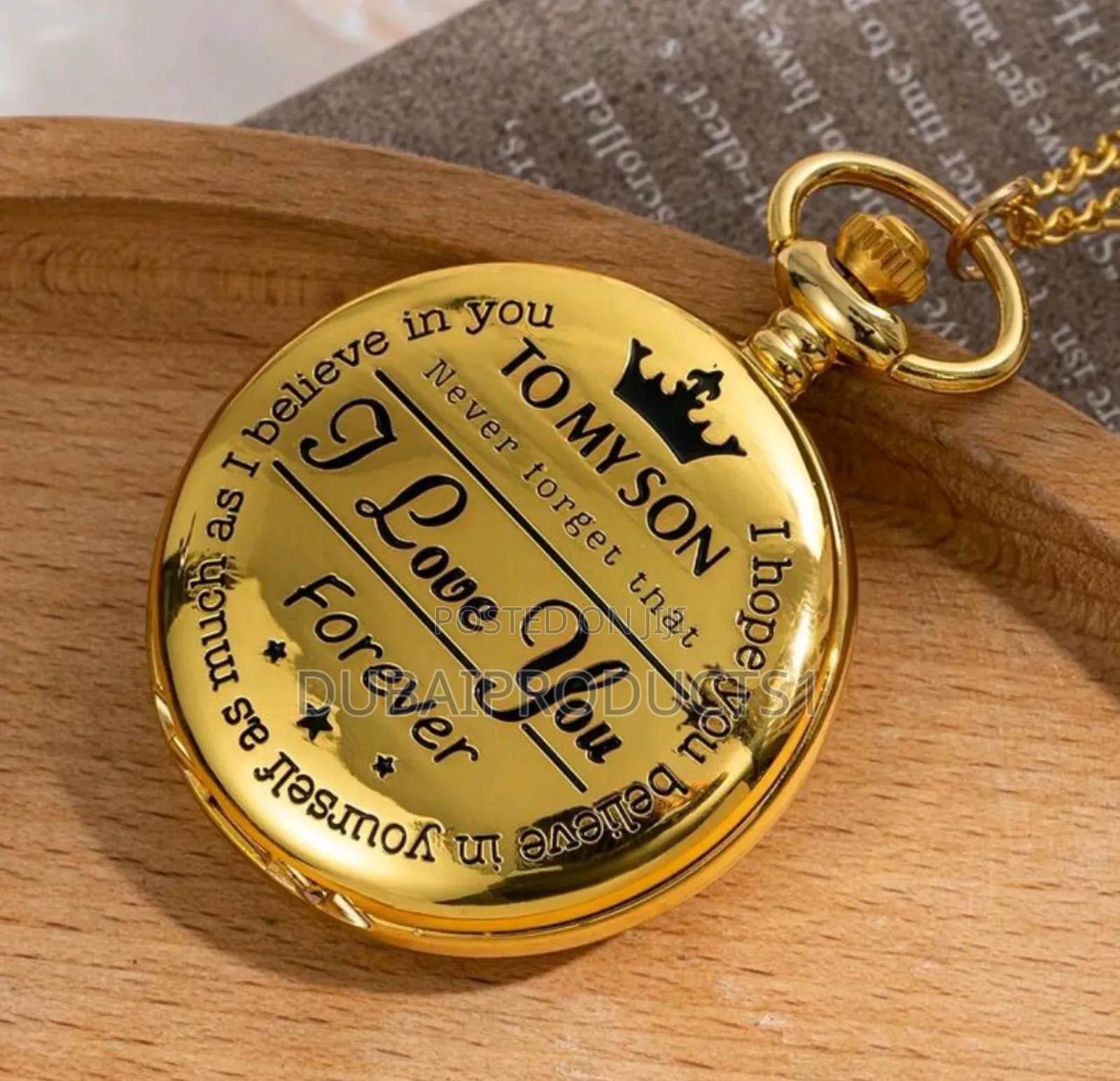 I Love You Engraved Quartz Pocket Watch, the Best Gift