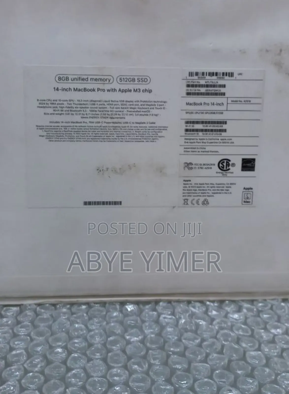 New Apple MacBook Pro 2023 M3 14-Inch 8GB Intel Core M3 SSD 512GB