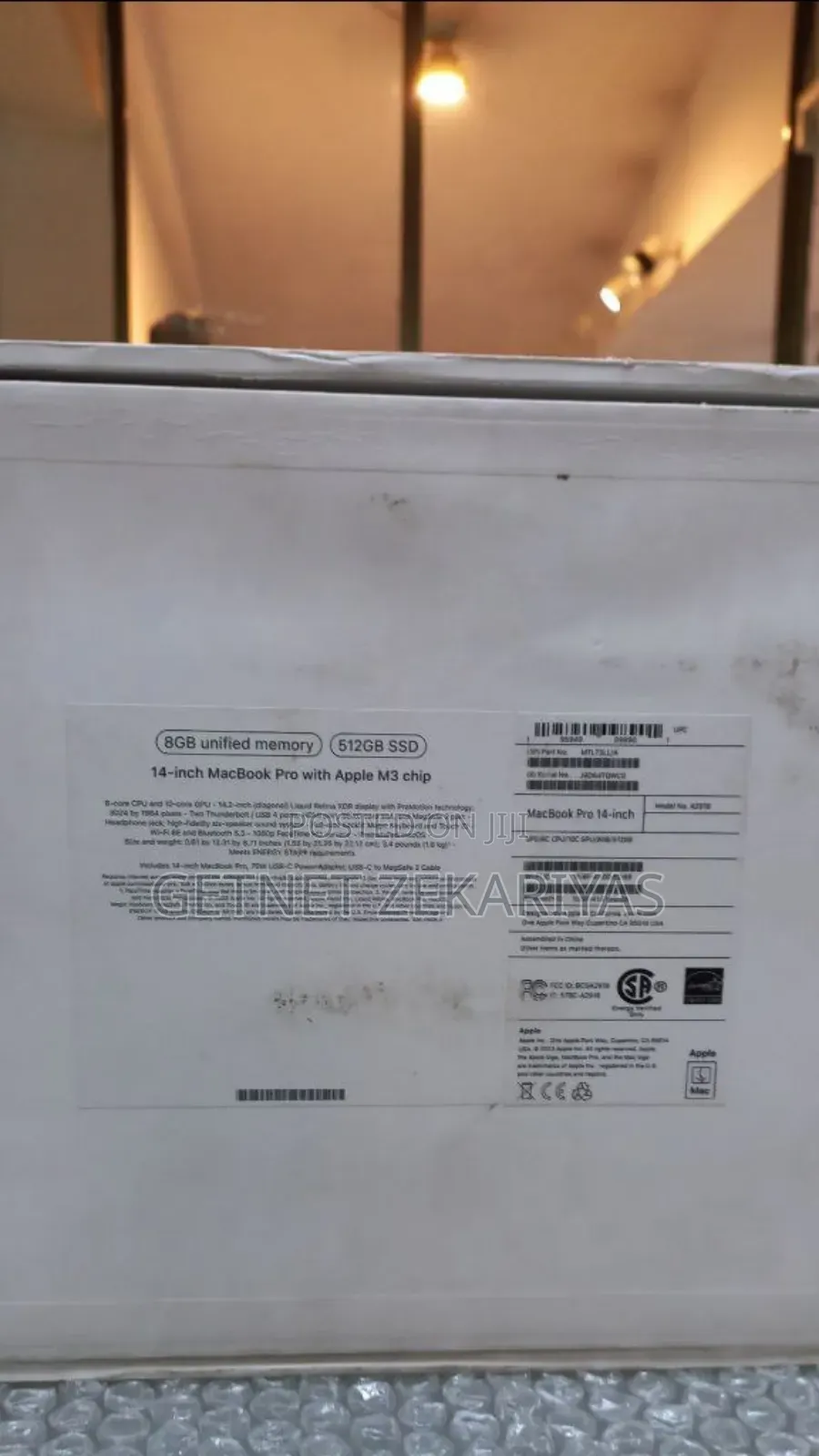 New Laptop Apple MacBook Pro 2023 M3 14-Inch 8GB Apple M3 SSD 512GB
