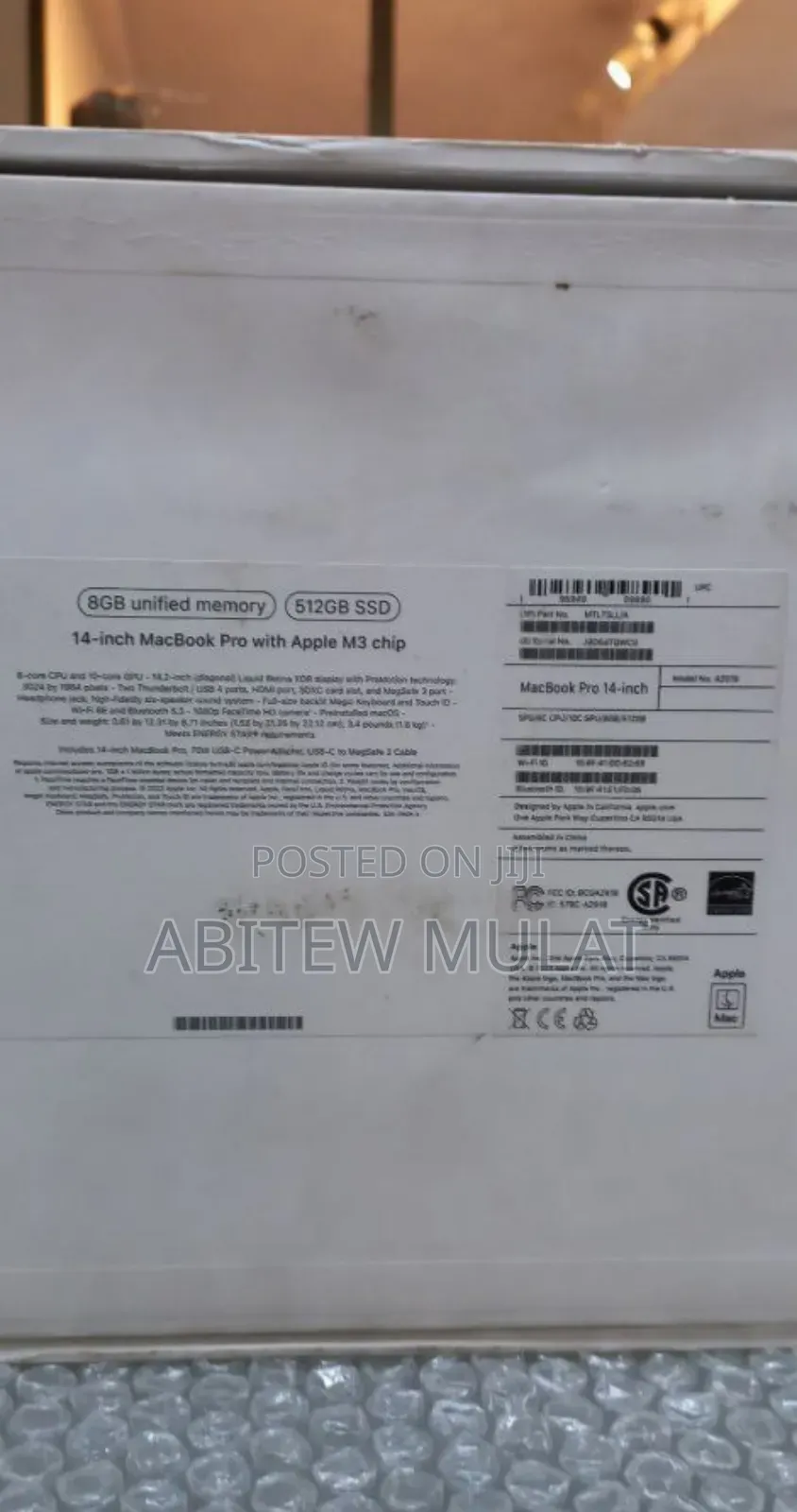 New Laptop Apple MacBook Pro 2023 M3 14-Inch 8GB Apple M3 SSD 512GB