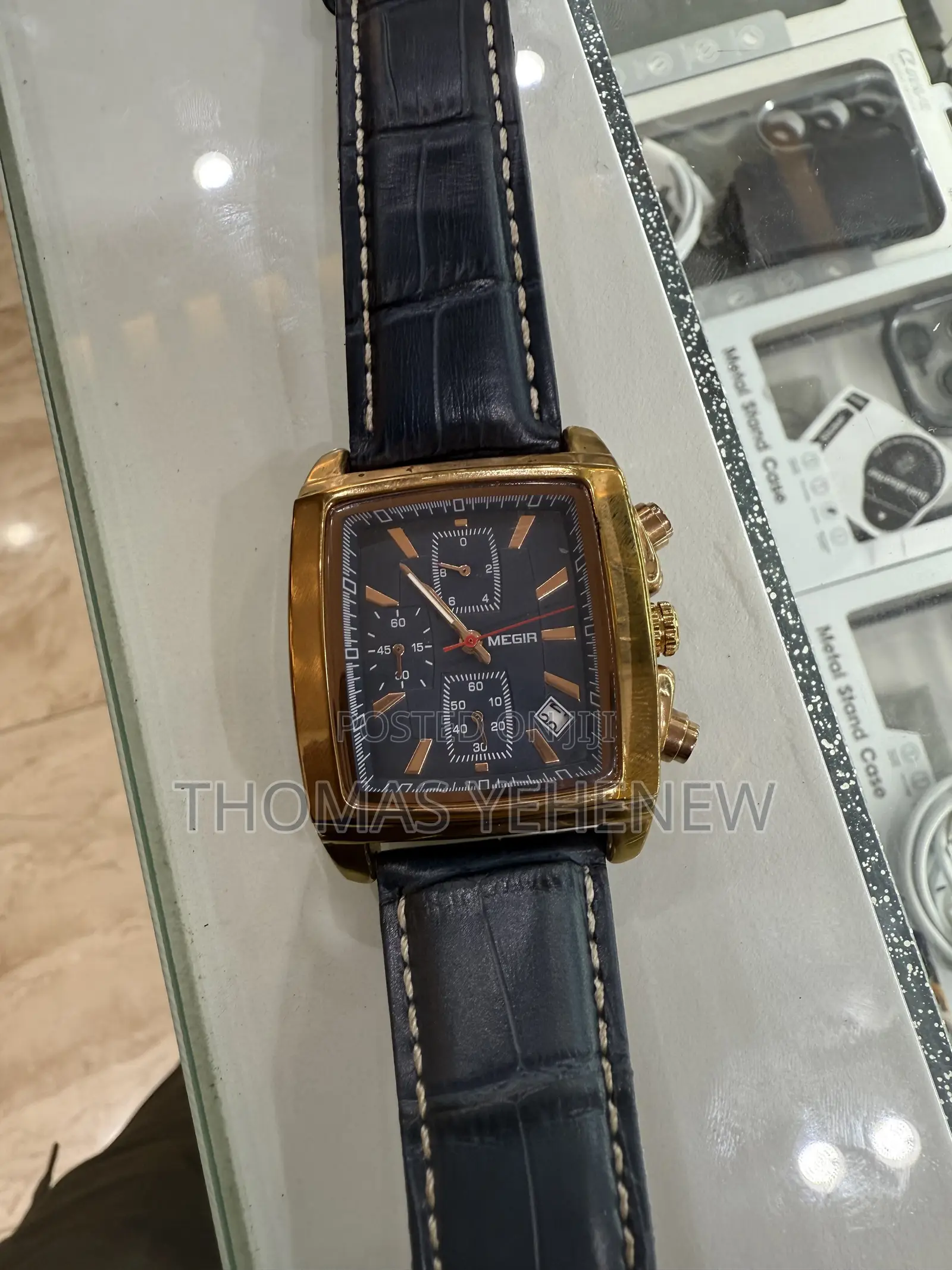 Megia Gold Blue Watch - Model: 2028