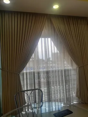 Luxury Double Layer Blackout Curtain With Sheer Voile