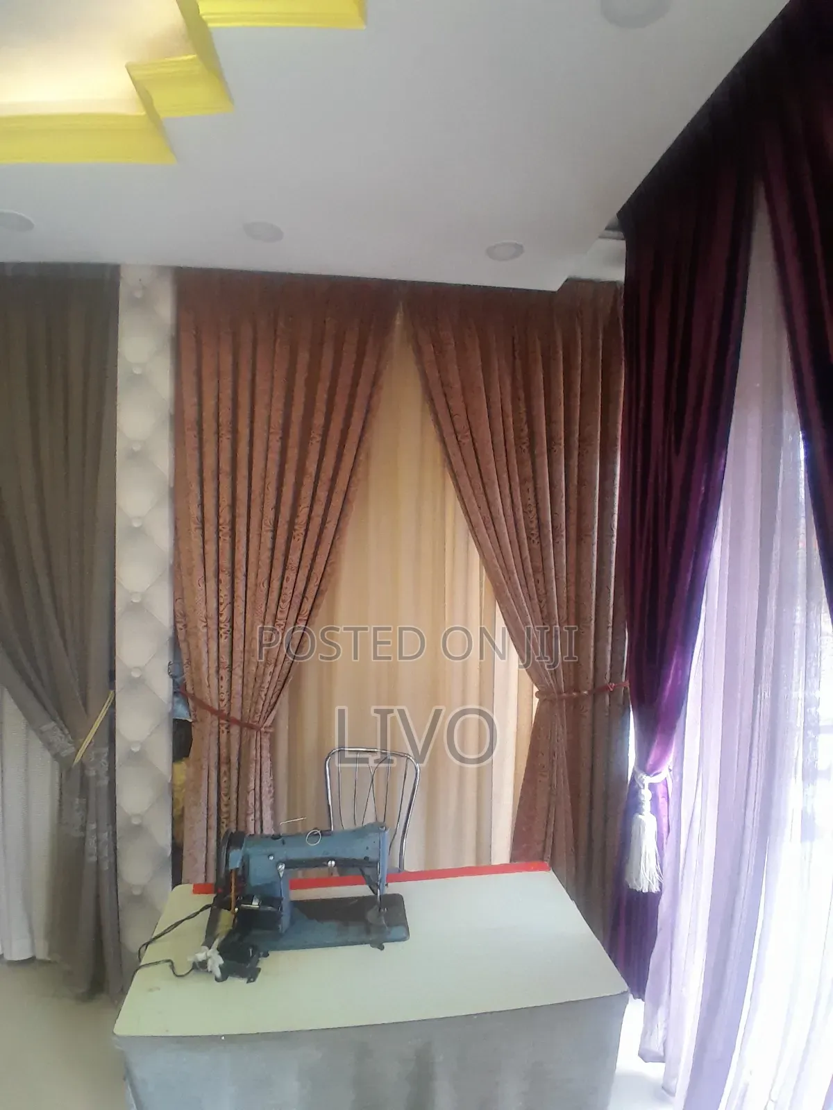 Luxury Double Layer Blackout Curtain With Sheer Voile