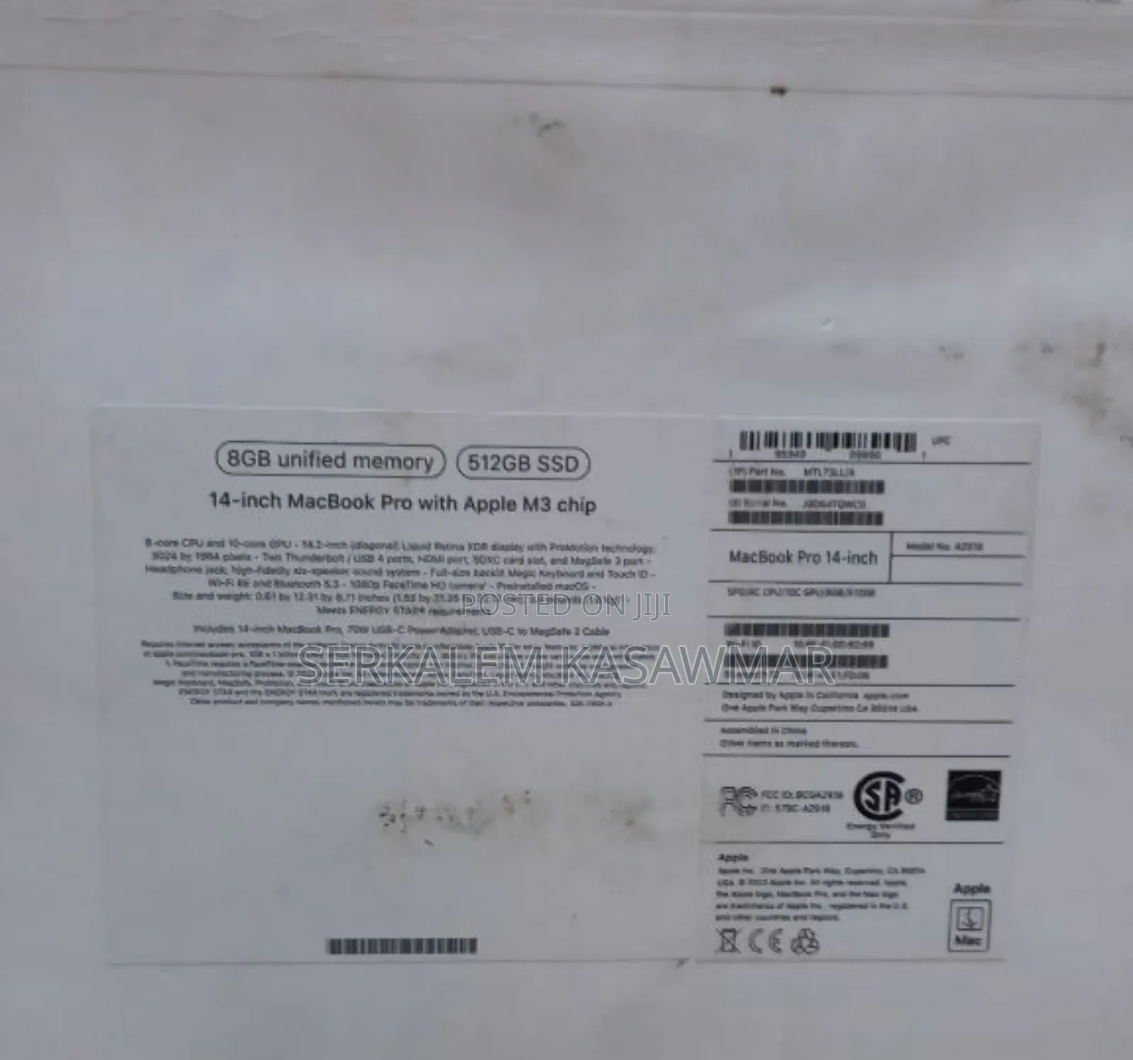 New Laptop Apple MacBook Pro 8GB Apple M3 SSD 512GB
