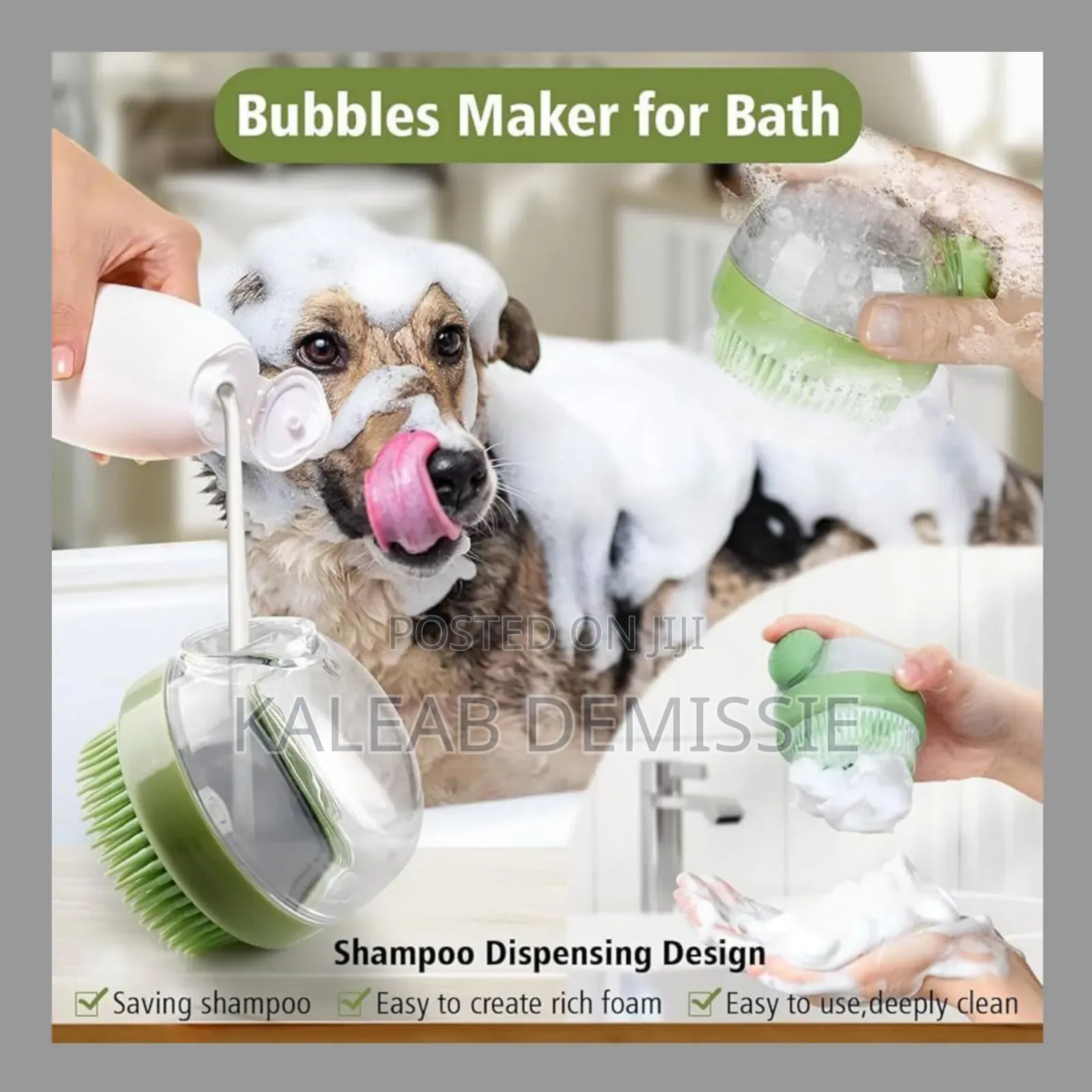 Bath Brush With Soap And Shampoo Dispenser