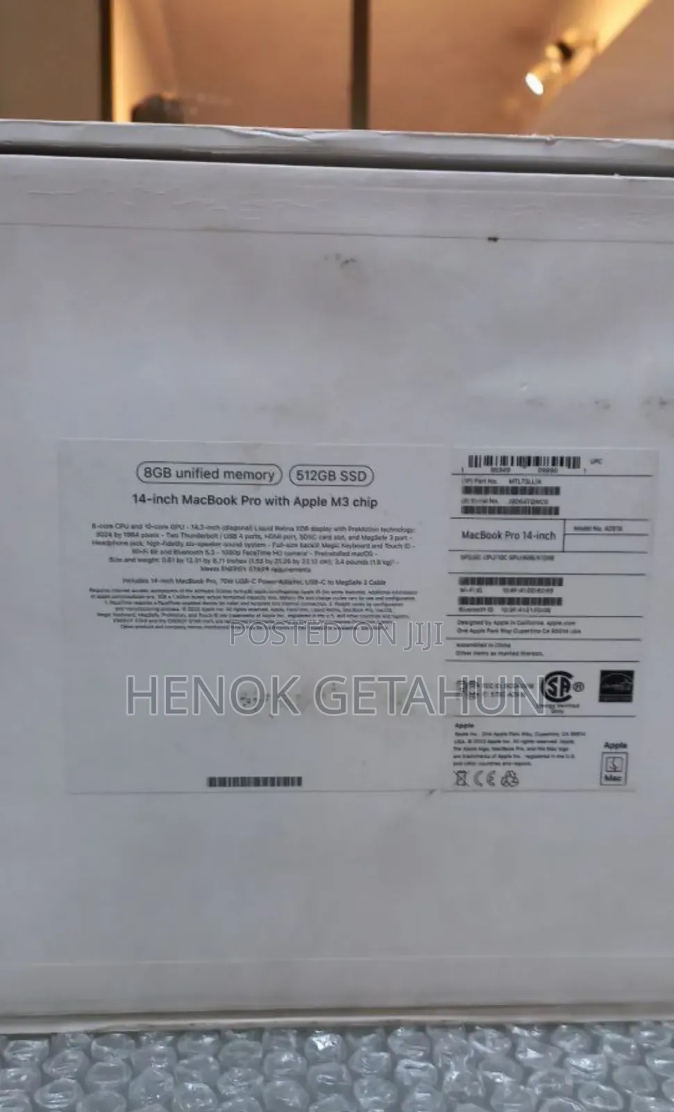 New Laptop Apple MacBook Pro 2023 M3 Pro 14-Inch 8GB Apple M3 SSD 512GB