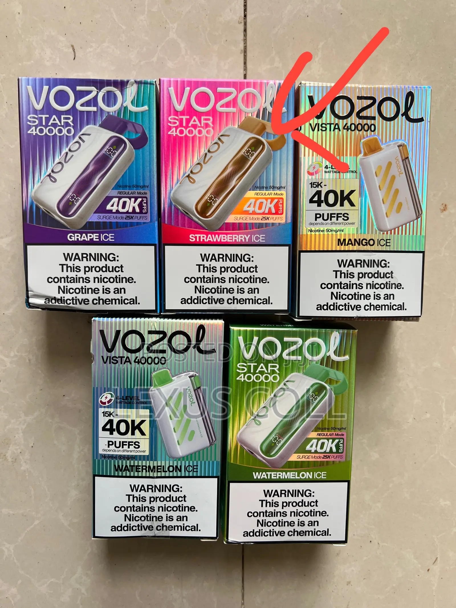 Vozol 40,000 Puff and Peach Ice