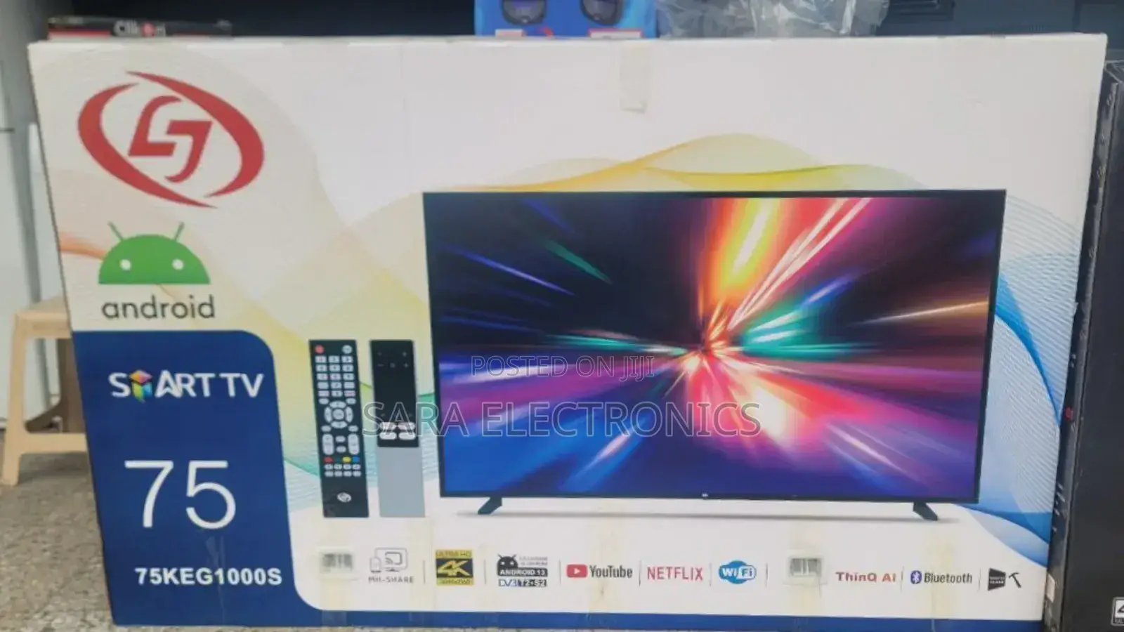 ☆Lj 75"☆ Smart Android 15.0 Tv 10_years Warranty ከነፃ ትራንስፓርት ጋር