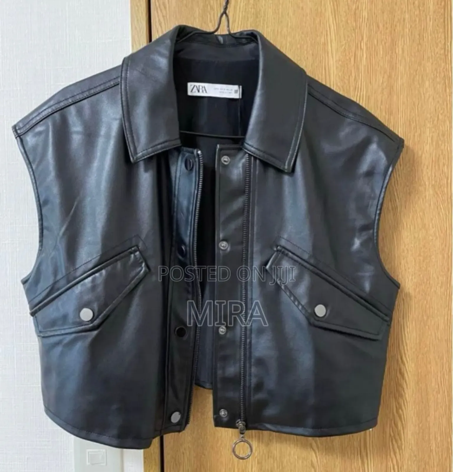 Vest Crop Leather Coat