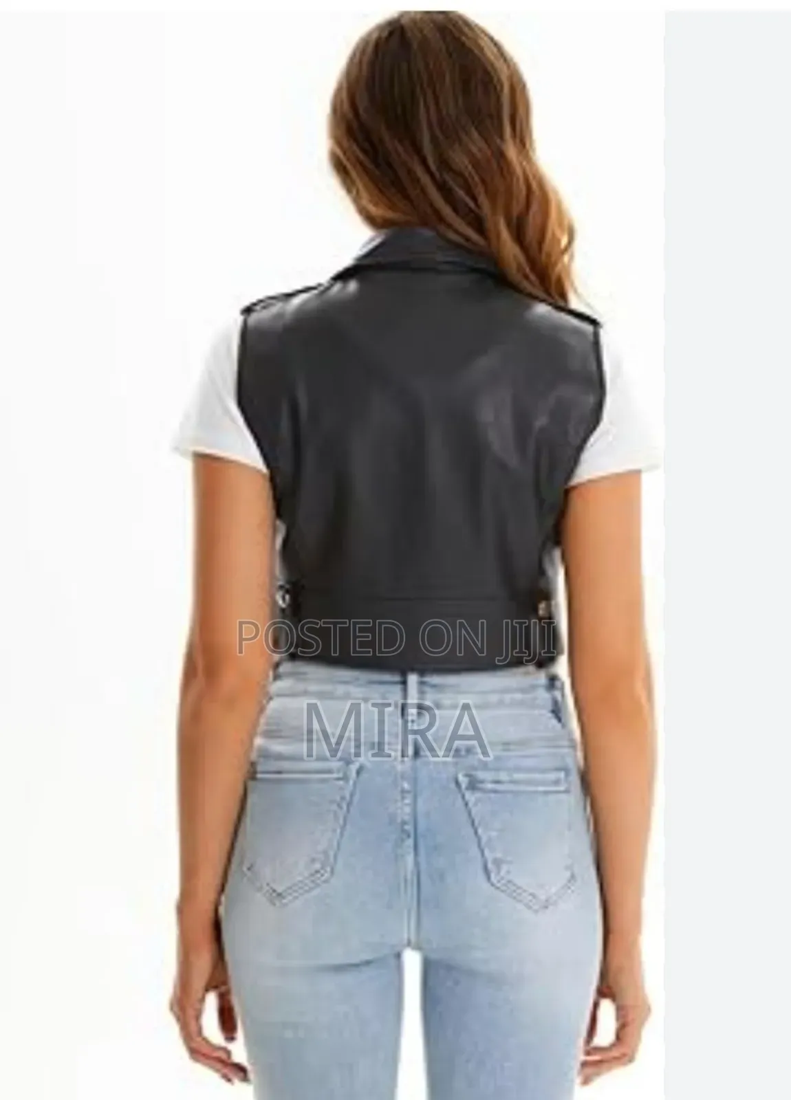 Vest Crop Leather Coat