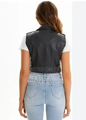 Vest Crop Leather Coat