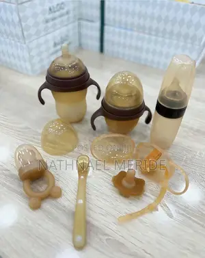 6 Pieces Bpa Free Silicone Baby Bottles or Feeding Sets የልጆች የጡጦ