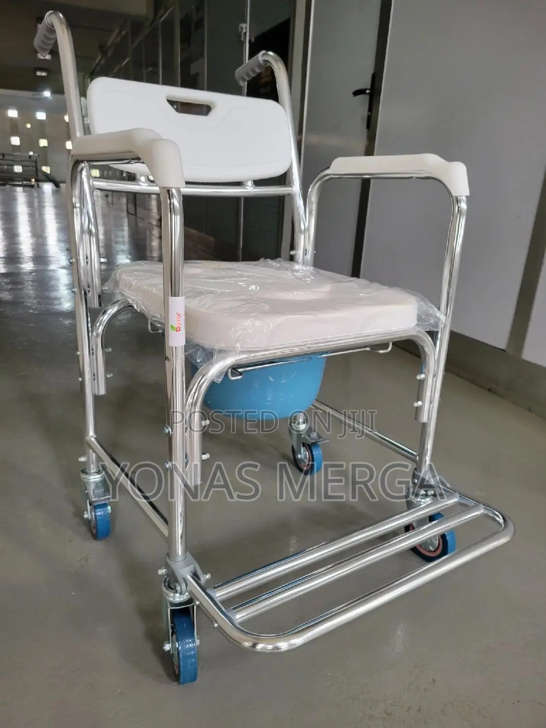 Wheeled Shower艙凸commode Chair~Bathroom Toilet Seat for Elderly