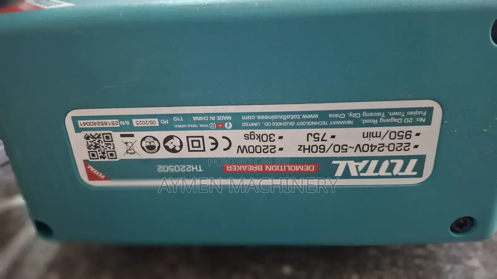 Total Jackhammer Demolition Breaker 2200w ጃክ ሀመር