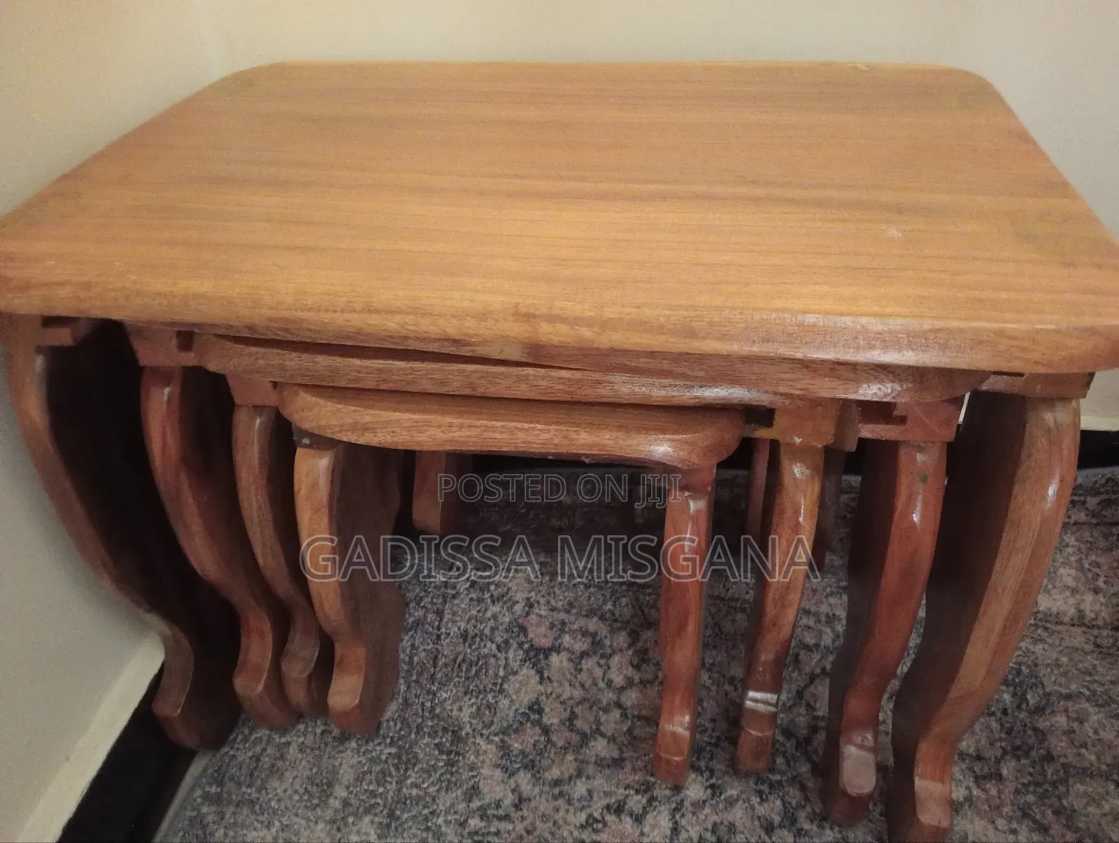 Jimmaa Solid Wood Coffee Table – Traditional Ethiopian-Inspired Design