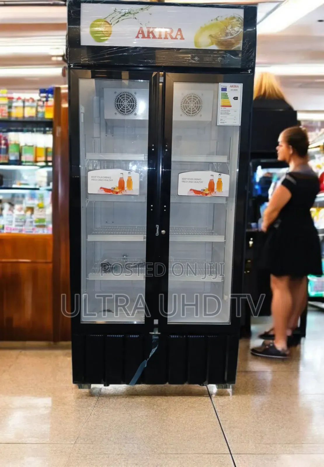 Akira Image Shows An Akira Brand Commercial Beverage Refrigerator.