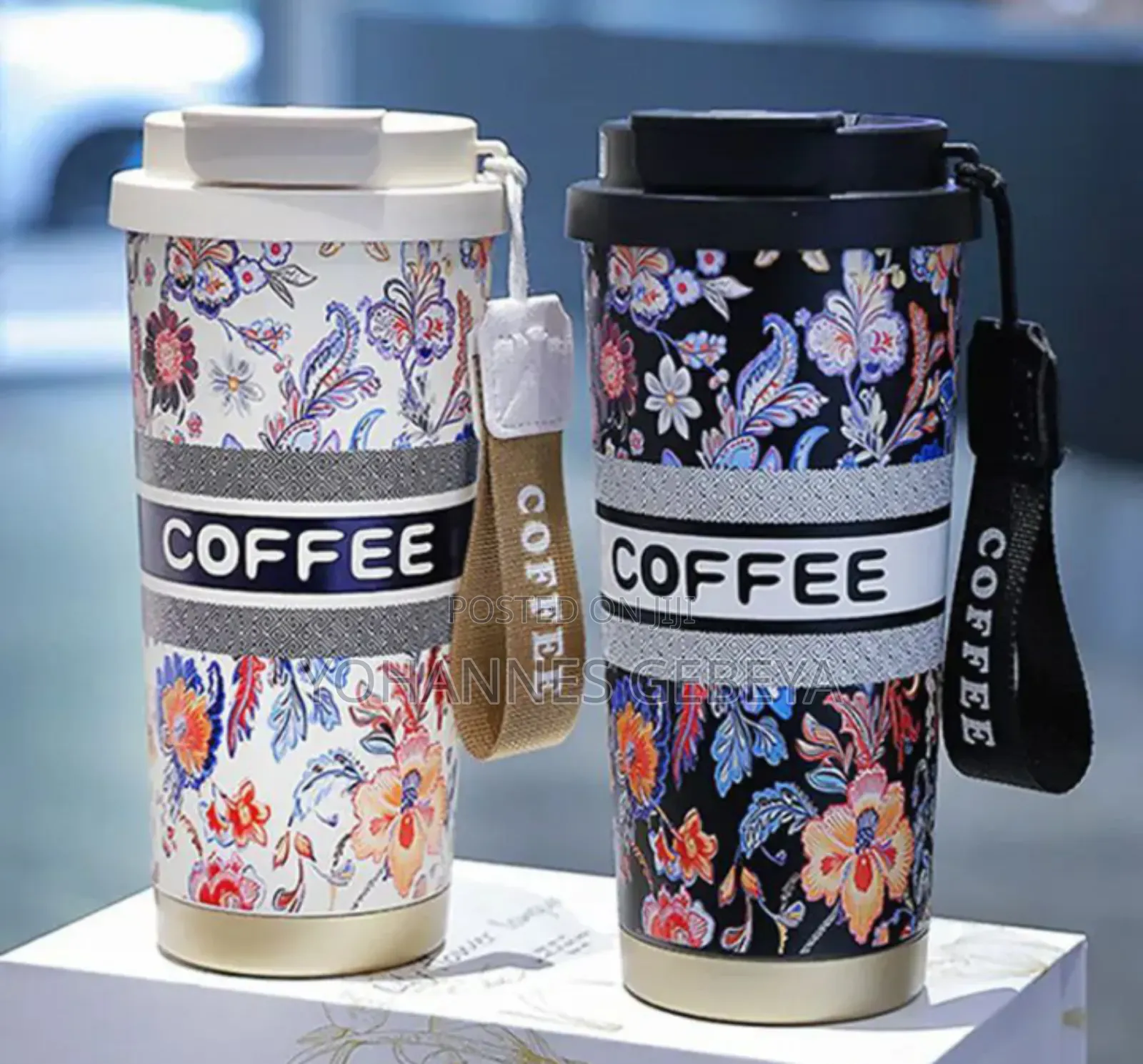 Stainless Still Coffee Mug With Straw