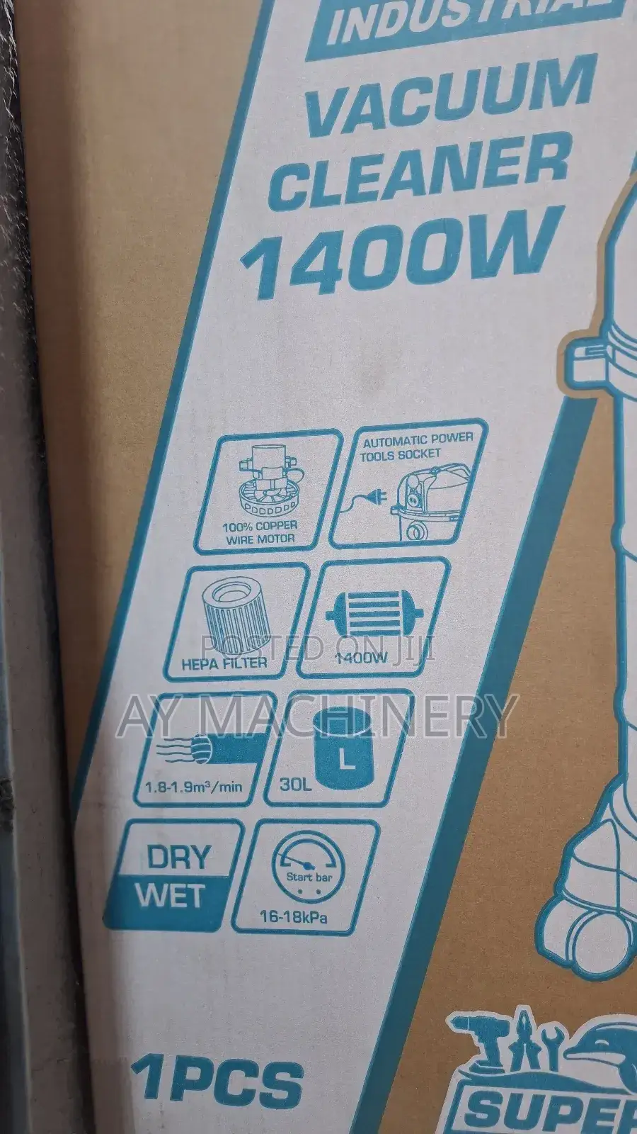 Total Vacuum Cleaner 30litre Dry and Wet 30ሊትር ቫክዩም