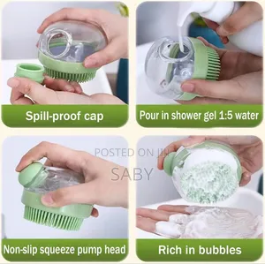 Bath Brush With Soap And Shampoo Dispenser