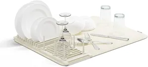 Microfiber Dish Draining Mat With Dish Rack
